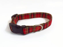 Load image into Gallery viewer, Red Tartan Christmas Dog Collar/Lead