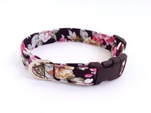 Load image into Gallery viewer, 'Victoria' - Black Floral Dog Collar/Lead