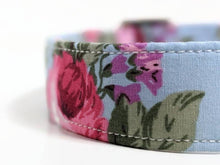 Load image into Gallery viewer, 'Catherine' - Blue/Pink Floral Dog Collar/Lead