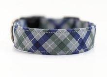 Load image into Gallery viewer, 'Iona' - Blue Tartan Dog Collar/Lead