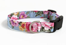 Load image into Gallery viewer, 'Catherine' - Blue/Pink Floral Dog Collar/Lead