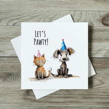 Load image into Gallery viewer, Let's Pawty Dog Birthday Card