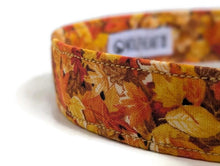 Load image into Gallery viewer, 'Amber' - Orange Leaves Dog Collar/Lead