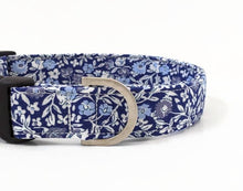 Load image into Gallery viewer, 'Siobhan' - Blue Liberty Floral Dog Collar/Lead