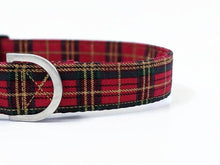 Load image into Gallery viewer, Red Tartan Christmas Dog Collar/Lead