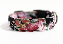 Load image into Gallery viewer, 'Victoria' - Black Floral Dog Collar/Lead
