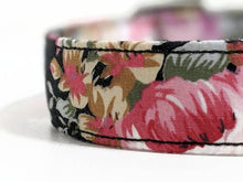 Load image into Gallery viewer, 'Victoria' - Black Floral Dog Collar/Lead