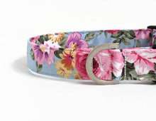 Load image into Gallery viewer, 'Catherine' - Blue/Pink Floral Dog Collar/Lead