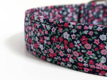 Load image into Gallery viewer, Tiny Floral Dog Collar | Spring Dog Collar | Girl Dog Collar | Dog Collar | Floral Red Dog Collar | Small Dog Collar | Dog Lead and collar