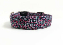 Load image into Gallery viewer, Tiny Floral Dog Collar | Spring Dog Collar | Girl Dog Collar | Dog Collar | Floral Red Dog Collar | Small Dog Collar | Dog Lead and collar