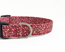 Load image into Gallery viewer, Tiny Floral Dog Collar | Spring Dog Collar | Girl Dog Collar | Dog Collar | Floral Red Dog Collar | Small Dog Collar | Dog Lead and collar